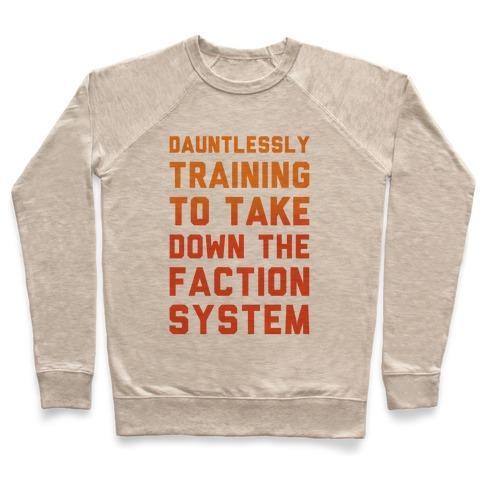 Virgin Teez  Pullover Crewneck Sweatshirt / x-small / Heathered Oatmeal DAUNTLESSLY TRAINING CREWNECK SWEATSHIRT