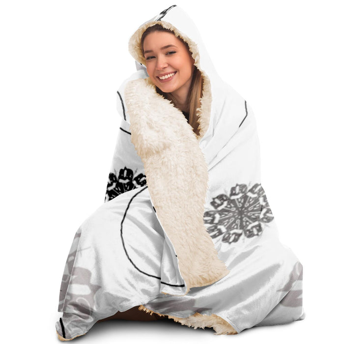 Snowman Pattern Poster Hooded Blanket