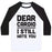Virgin Teez  Baseball Tee Unisex Classic Baseball Tee / x-small / White/Black DEAR CARDIO I STILL HATE YOU UNISEX CLASSIC BASEBALL TEE