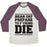 Virgin Teez  Baseball Tee Unisex Tri-Blend Baseball Tee / small / Oatmeal / Maroon DEAR FAT PREPARE TO DIE UNISEX TRI-BLEND BASEBALL TEE
