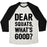 Virgin Teez  Baseball Tee Unisex Tri-Blend Baseball Tee / small / Oatmeal / Black DEAR SQUATS WHAT'S GOOD UNISEX TRI-BLEND BASEBALL TEE