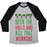 Virgin Teez  Baseball Tee Unisex Tri-Blend Baseball Tee / small / Athletic Gray / Black DECK THE HALLS AND KILL THAT WORKOUT UNISEX TRI-BLEND BASEBALL TEE