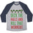 Virgin Teez  Baseball Tee Unisex Tri-Blend Baseball Tee / small / Athletic Gray / Navy DECK THE HALLS AND KILL THAT WORKOUT UNISEX TRI-BLEND BASEBALL TEE