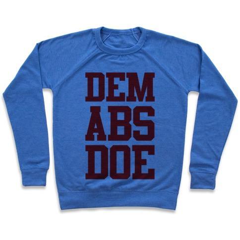 Virgin Teez  Pullover Crewneck Sweatshirt / x-small / Heathered Blue DEM ABS DOE CREWNECK SWEATSHIRT