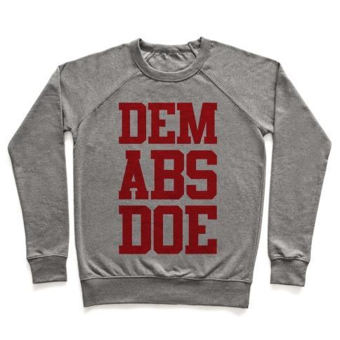 Virgin Teez  Pullover Crewneck Sweatshirt / x-small / Heathered Gray DEM ABS DOE CREWNECK SWEATSHIRT