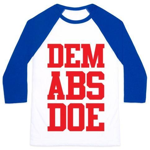 Virgin Teez  Baseball Tee Unisex Classic Baseball Tee / x-small / White/Blue DEM ABS DOE UNISEX CLASSIC BASEBALL TEE