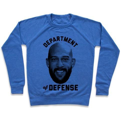 Virgin Teez  Pullover Crewneck Sweatshirt / x-small / Heathered Blue DEPARTMENT OF DEFENSE CREWNECK SWEATSHIRT