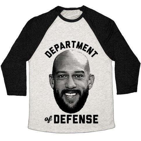 Virgin Teez  Baseball Tee Unisex Tri-Blend Baseball Tee / small / Oatmeal / Black DEPARTMENT OF DEFENSE UNISEX TRI-BLEND BASEBALL TEE