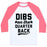 Virgin Teez  Baseball Tee Unisex Classic Baseball Tee / x-small / White/Neon Pink DIBS ON THE QUARTERBACK UNISEX CLASSIC BASEBALL TEE