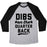 Virgin Teez  Baseball Tee Unisex Tri-Blend Baseball Tee / small / Athletic Gray / Black DIBS ON THE QUARTERBACK UNISEX TRI-BLEND BASEBALL TEE