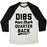 Virgin Teez  Baseball Tee Unisex Tri-Blend Baseball Tee / small / Oatmeal / Black DIBS ON THE QUARTERBACK UNISEX TRI-BLEND BASEBALL TEE
