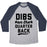 Virgin Teez  Baseball Tee Unisex Tri-Blend Baseball Tee / small / Athletic Gray / Navy DIBS ON THE QUARTERBACK UNISEX TRI-BLEND BASEBALL TEE