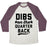 Virgin Teez  Baseball Tee Unisex Tri-Blend Baseball Tee / small / Oatmeal / Maroon DIBS ON THE QUARTERBACK UNISEX TRI-BLEND BASEBALL TEE
