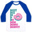 Virgin Teez  Baseball Tee Unisex Classic Baseball Tee / x-small / White/Blue DIET, DIE, DI, D, DO, DON, DONU, DONUT UNISEX CLASSIC BASEBALL TEE
