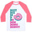 Virgin Teez  Baseball Tee Unisex Classic Baseball Tee / x-small / White/Neon Pink DIET, DIE, DI, D, DO, DON, DONU, DONUT UNISEX CLASSIC BASEBALL TEE