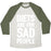 Virgin Teez  Baseball Tee Unisex Tri-Blend Baseball Tee / small / Oatmeal / Moss DIETS ARE FOR SAD PEOPLE UNISEX TRI-BLEND BASEBALL TEE