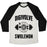 Virgin Teez  Baseball Tee Unisex Tri-Blend Baseball Tee / small / Oatmeal / Black DIGIVOLVE TO SWOLEMON! UNISEX TRI-BLEND BASEBALL TEE