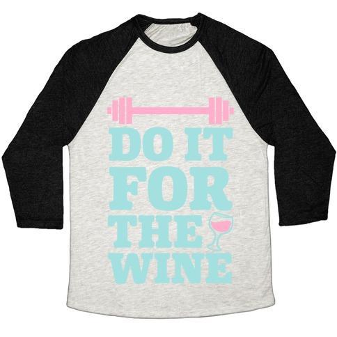 Virgin Teez  Baseball Tee Unisex Tri-Blend Baseball Tee / small / Oatmeal / Black DO IT FOR THE WINE UNISEX TRI-BLEND BASEBALL TEE