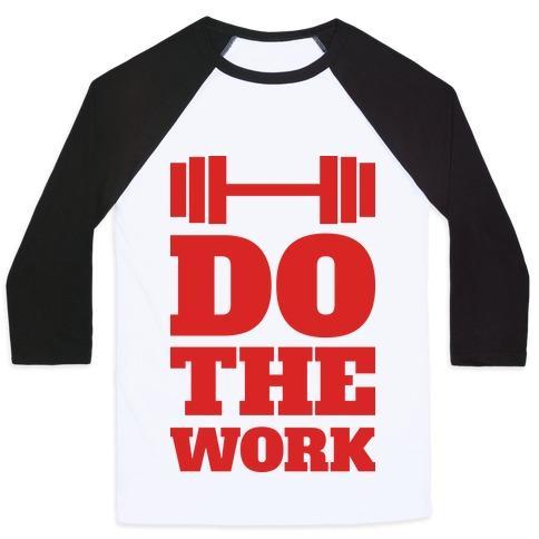 Virgin Teez  Baseball Tee Unisex Classic Baseball Tee / x-small / White/Black DO THE WORK UNISEX CLASSIC BASEBALL TEE