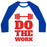 Virgin Teez  Baseball Tee Unisex Classic Baseball Tee / x-small / White/Blue DO THE WORK UNISEX CLASSIC BASEBALL TEE