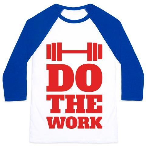 Virgin Teez  Baseball Tee Unisex Classic Baseball Tee / x-small / White/Blue DO THE WORK UNISEX CLASSIC BASEBALL TEE