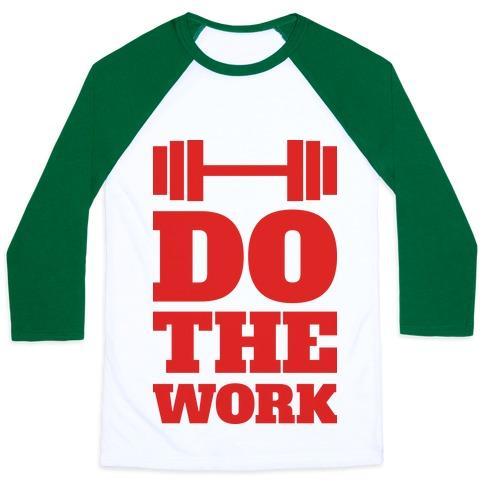 Virgin Teez  Baseball Tee Unisex Classic Baseball Tee / x-small / White/Dark Green DO THE WORK UNISEX CLASSIC BASEBALL TEE