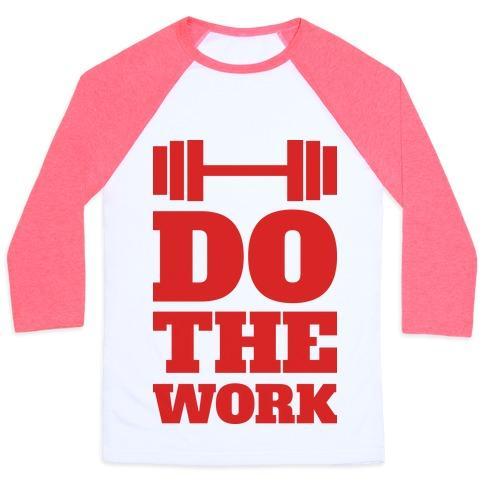 Virgin Teez  Baseball Tee Unisex Classic Baseball Tee / x-small / White/Neon Pink DO THE WORK UNISEX CLASSIC BASEBALL TEE