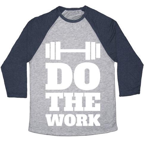 Virgin Teez  Baseball Tee Unisex Tri-Blend Baseball Tee / small / Athletic Gray / Navy DO THE WORK UNISEX TRI-BLEND BASEBALL TEE