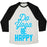 Virgin Teez  Baseball Tee Unisex Tri-Blend Baseball Tee / small / Oatmeal / Black DO YOGA BE HAPPY UNISEX TRI-BLEND BASEBALL TEE