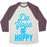 Virgin Teez  Baseball Tee Unisex Tri-Blend Baseball Tee / small / Oatmeal / Maroon DO YOGA BE HAPPY UNISEX TRI-BLEND BASEBALL TEE