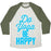 Virgin Teez  Baseball Tee Unisex Tri-Blend Baseball Tee / small / Oatmeal / Moss DO YOGA BE HAPPY UNISEX TRI-BLEND BASEBALL TEE