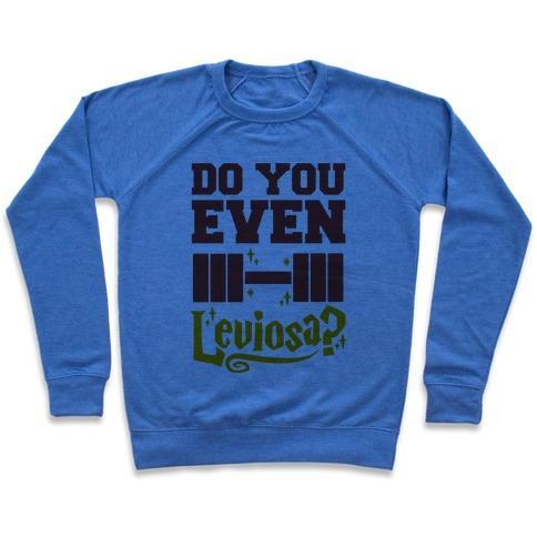 Virgin Teez  Pullover Crewneck Sweatshirt / x-small / Heathered Blue DO YOU EVEN LEVIOSA? CREWNECK SWEATSHIRT
