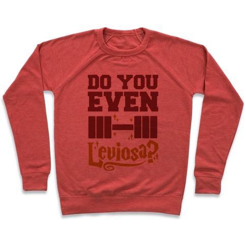 Virgin Teez  Pullover Crewneck Sweatshirt / x-small / Heathered Red DO YOU EVEN LEVIOSA? CREWNECK SWEATSHIRT