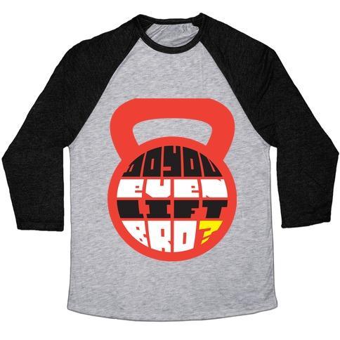 Virgin Teez  Baseball Tee Unisex Tri-Blend Baseball Tee / small / Athletic Gray / Black DO YOU EVEN LIFT BRO (KETTLE) UNISEX TRI-BLEND BASEBALL TEE