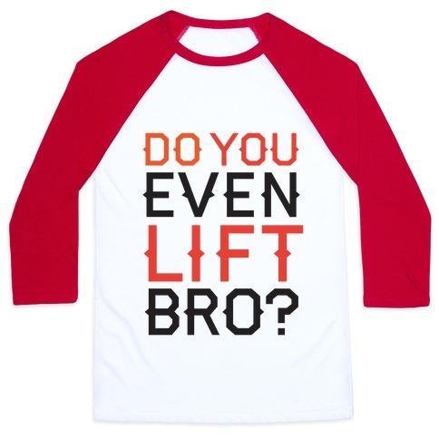 Virgin Teez  Baseball Tee Unisex Classic Baseball Tee / x-small / White/Red DO YOU EVEN LIFT? UNISEX CLASSIC BASEBALL TEE