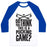 Virgin Teez  Baseball Tee Unisex Classic Baseball Tee / x-small / White/Blue DO YOU THINK THIS IS A PUCKING GAME? UNISEX CLASSIC BASEBALL TEE