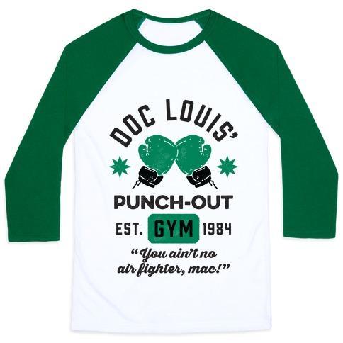 Virgin Teez  Baseball Tee Unisex Classic Baseball Tee / x-small / White/Dark Green DOC LOUIS' PUNCH OUT GYM UNISEX CLASSIC BASEBALL TEE