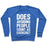 Virgin Teez  Pullover Crewneck Sweatshirt / x-small / Heathered Blue DOES AVOIDING PEOPLE COUNT AS EXERCISE WHITE PRINT CREWNECK SWEATSHIRT