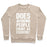 Virgin Teez  Pullover Crewneck Sweatshirt / x-small / Heathered Oatmeal DOES AVOIDING PEOPLE COUNT AS EXERCISE WHITE PRINT CREWNECK SWEATSHIRT