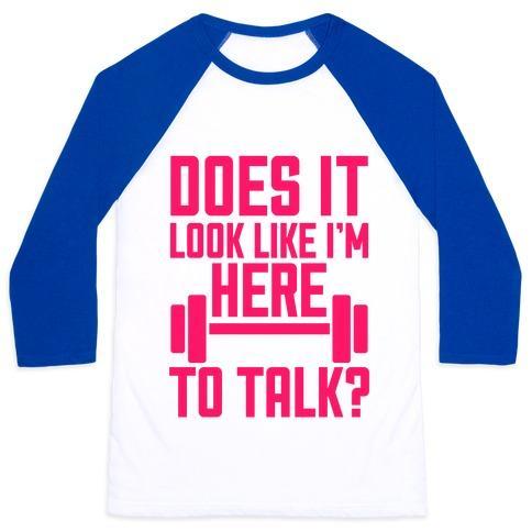 Virgin Teez  Baseball Tee Unisex Classic Baseball Tee / x-small / White/Blue DOES IT LOOK LIKE I WANT TO TALK? UNISEX CLASSIC BASEBALL TEE