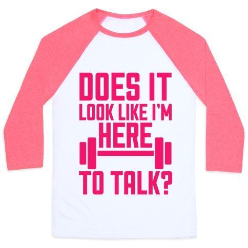 Virgin Teez  Baseball Tee Unisex Classic Baseball Tee / x-small / White/Neon Pink DOES IT LOOK LIKE I WANT TO TALK? UNISEX CLASSIC BASEBALL TEE