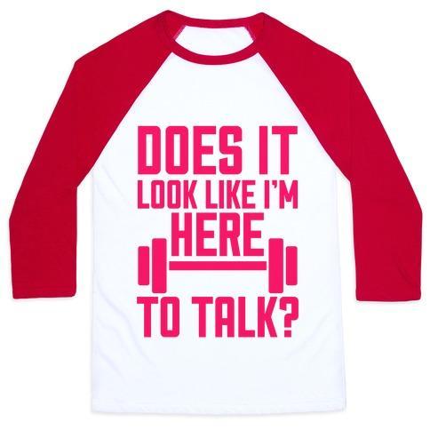 Virgin Teez  Baseball Tee Unisex Classic Baseball Tee / x-small / White/Red DOES IT LOOK LIKE I WANT TO TALK? UNISEX CLASSIC BASEBALL TEE