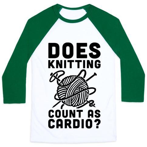 Virgin Teez  Baseball Tee Unisex Classic Baseball Tee / x-small / White/Dark Green DOES KNITTING COUNT AS CARDIO? UNISEX CLASSIC BASEBALL TEE