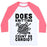 Virgin Teez  Baseball Tee Unisex Classic Baseball Tee / x-small / White/Neon Pink DOES KNITTING COUNT AS CARDIO? UNISEX CLASSIC BASEBALL TEE