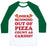 Virgin Teez  Baseball Tee Unisex Classic Baseball Tee / x-small / White/Dark Green DOES RUNNING OUT OF PIZZA COUNT AS CARDIO UNISEX CLASSIC BASEBALL TEE