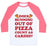 Virgin Teez  Baseball Tee Unisex Classic Baseball Tee / x-small / White/Neon Pink DOES RUNNING OUT OF PIZZA COUNT AS CARDIO UNISEX CLASSIC BASEBALL TEE
