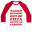 Virgin Teez  Baseball Tee Unisex Classic Baseball Tee / x-small / White/Red DOES RUNNING OUT OF PIZZA COUNT AS CARDIO UNISEX CLASSIC BASEBALL TEE