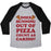 Virgin Teez  Baseball Tee Unisex Tri-Blend Baseball Tee / small / Athletic Gray / Black DOES RUNNING OUT OF PIZZA COUNT AS CARDIO UNISEX TRI-BLEND BASEBALL TEE