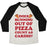 Virgin Teez  Baseball Tee Unisex Tri-Blend Baseball Tee / small / Oatmeal / Black DOES RUNNING OUT OF PIZZA COUNT AS CARDIO UNISEX TRI-BLEND BASEBALL TEE