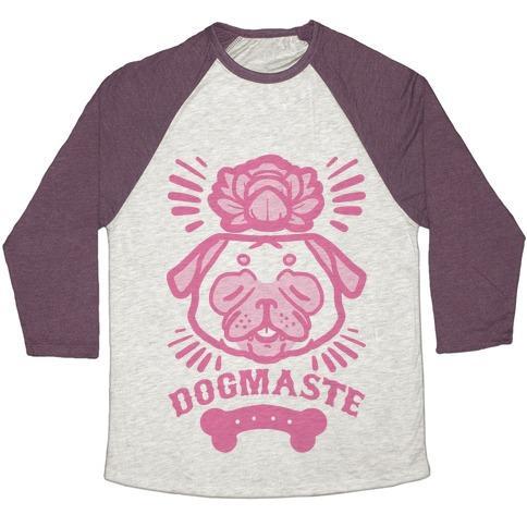 Virgin Teez  Baseball Tee Unisex Tri-Blend Baseball Tee / small / Oatmeal / Maroon DOGMASTE UNISEX TRI-BLEND BASEBALL TEE